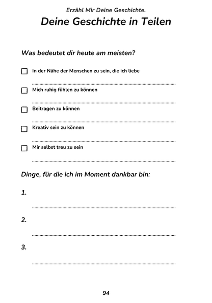 Erzähl mir Deine Geschichte - Eines Tages werde ich alles wissen wollen, vielleicht ist es dann zu spät.